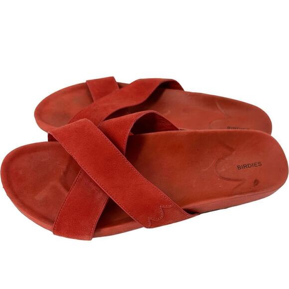 Birdies The Robin Persimmon Suede Slide Sandals Shoes Orange Womens Size 10 - Picture 5 of 6